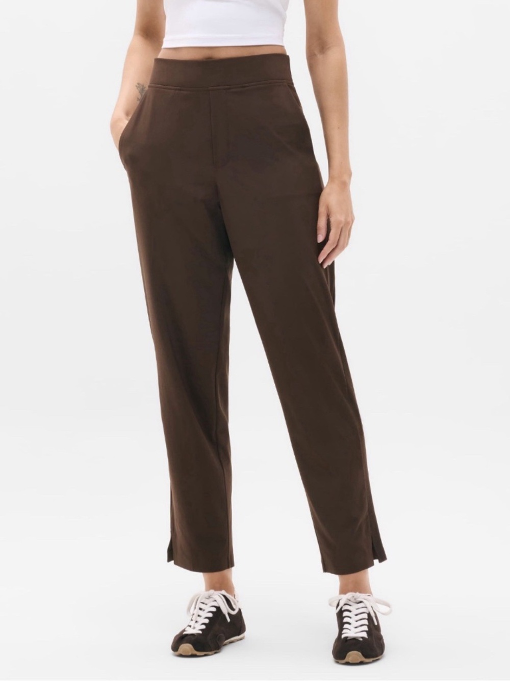 Athleta Brooklyn Mid Rise Ankle Pant | Woodland Brown